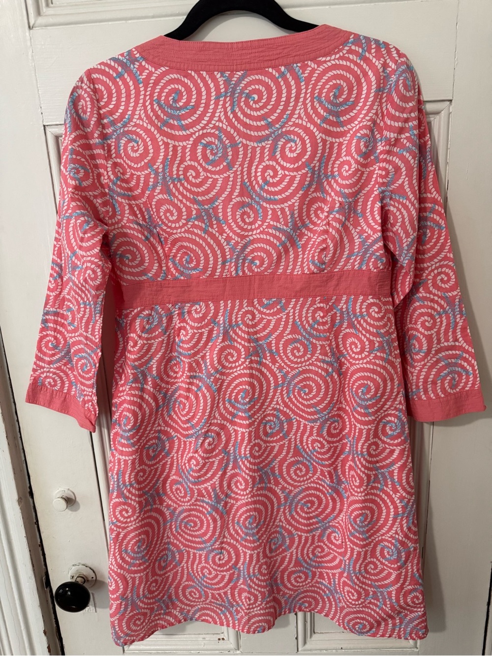 Vineyard Vines Coral Swirl Pink V Neck Dress - Picture 4 of 7